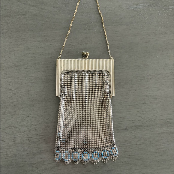 Handbags - Vintage 1920s ART DECO flapper purse Whiting & Davis enameled mesh handbag purse
